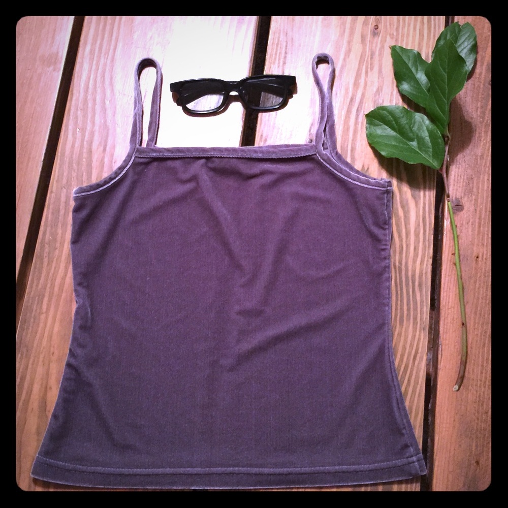Garage velvet tank in gray Sz Sm